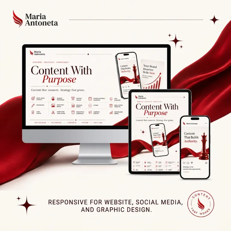 Responsive web development presentation across desktop, tablet, and mobile