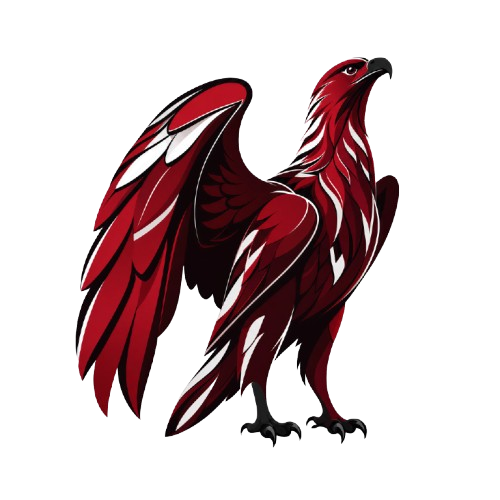 Red stylized eagle representing the project's growing strength